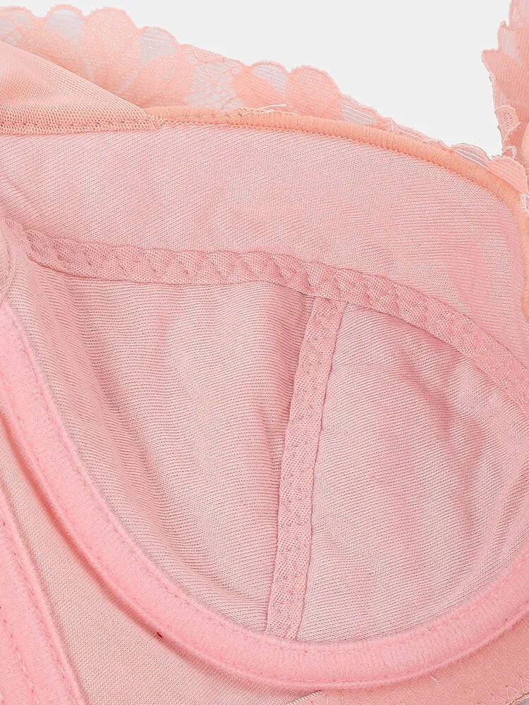 Push Up Lace Breathable Wide Shoulder Straps Bras