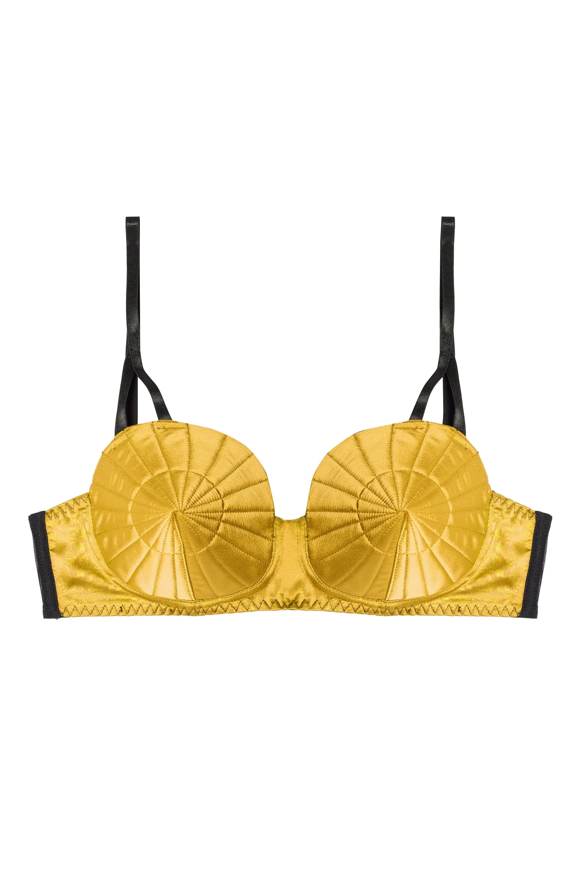 Retro Futuristic Bullet Bra Chartreuse