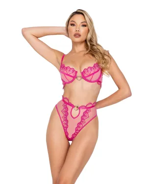 Roma Confidential Bubblegum Heart Bra Set Pink