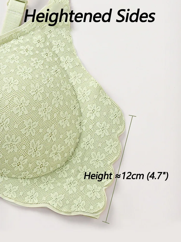 Romantic Floral Lace Side Support Wireless Bra