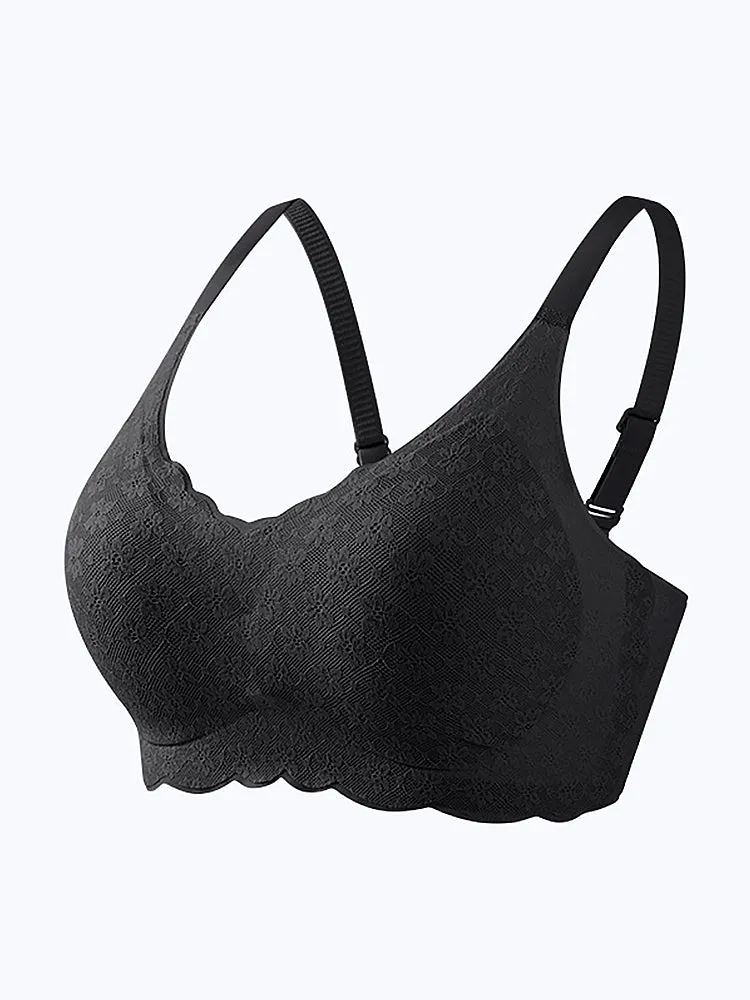 Romantic Floral Lace Side Support Wireless Bra