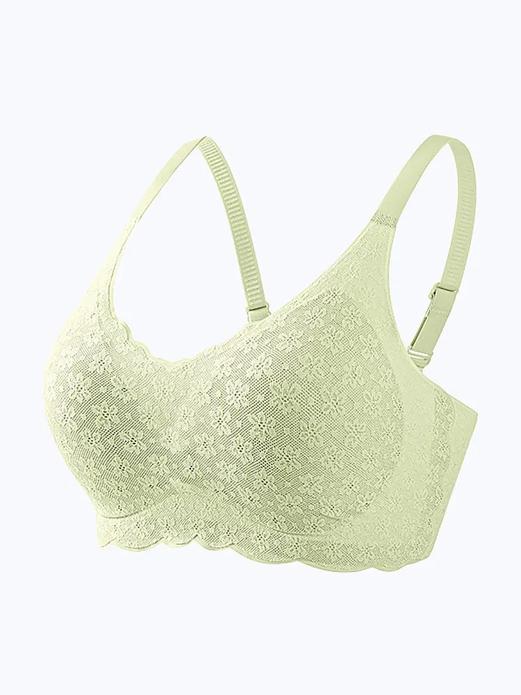 Romantic Floral Lace Side Support Wireless Bra