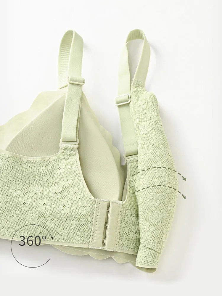Romantic Floral Lace Side Support Wireless Bra
