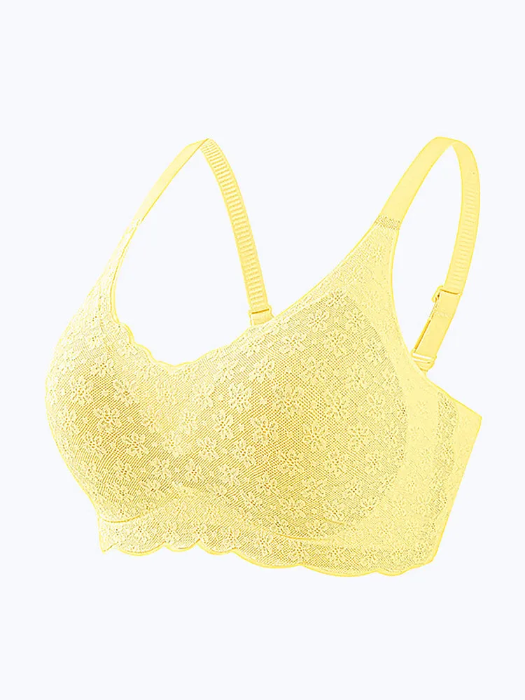 Romantic Floral Lace Side Support Wireless Bra
