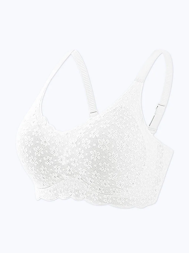 Romantic Floral Lace Side Support Wireless Bra