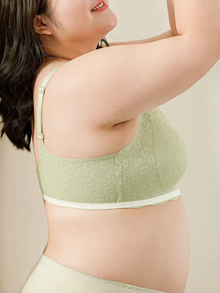 Romantic Floral Lace Side Support Wireless Bra