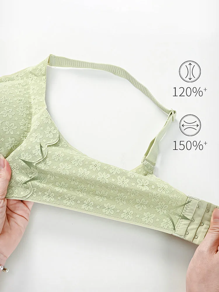 Romantic Floral Lace Side Support Wireless Bra