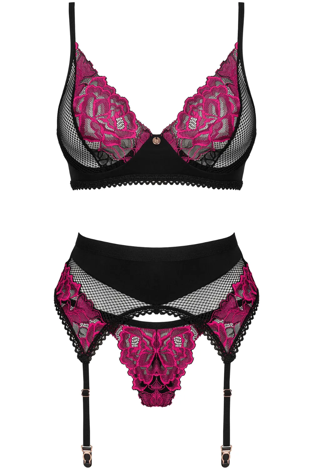 Rosenty Bra, Thong & Suspender
