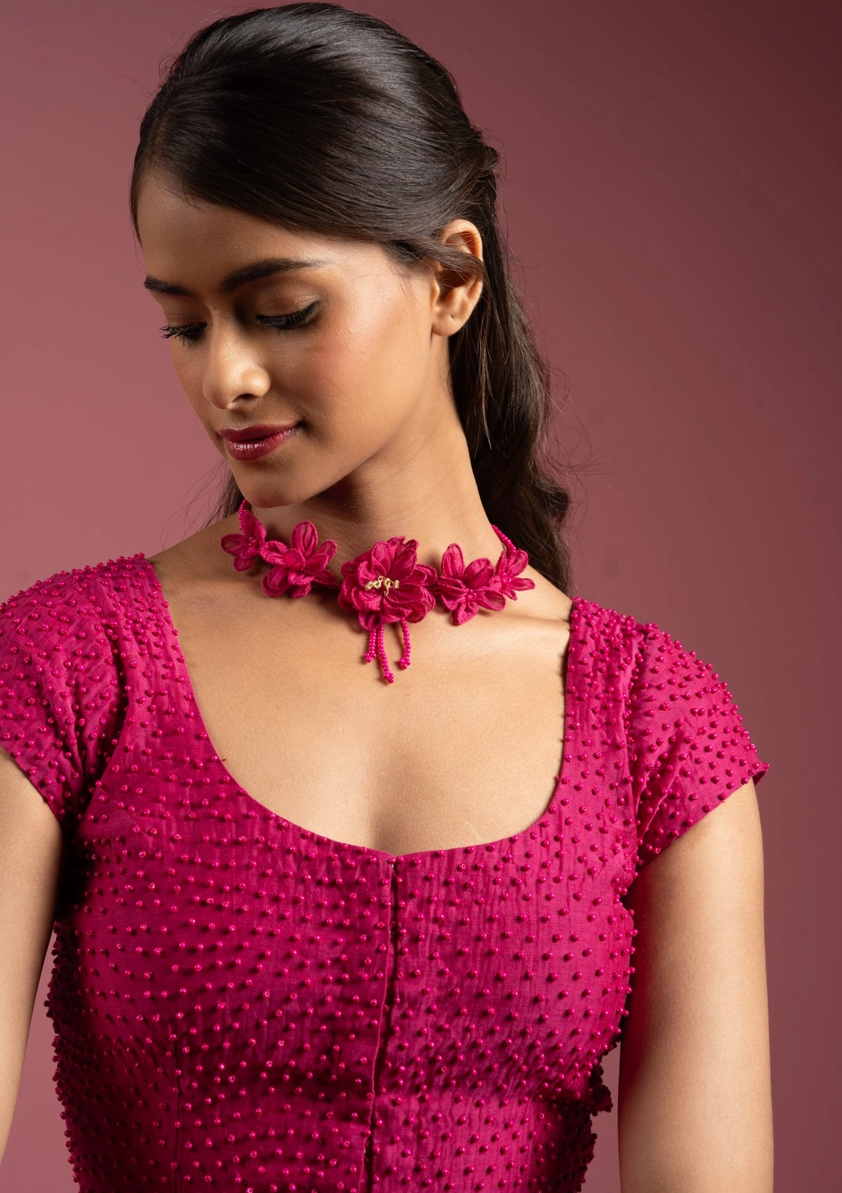 Rosy Floral Choker