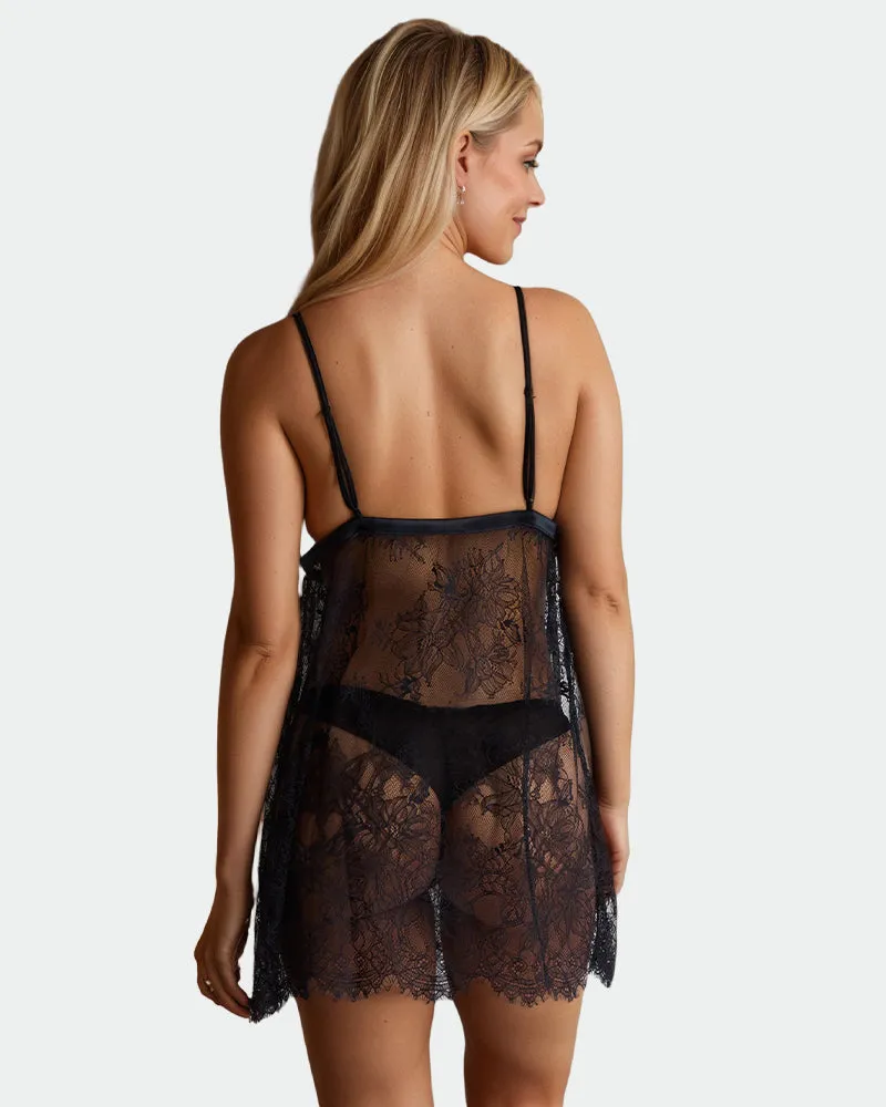 Sheer Lace Open Cup Babydolls