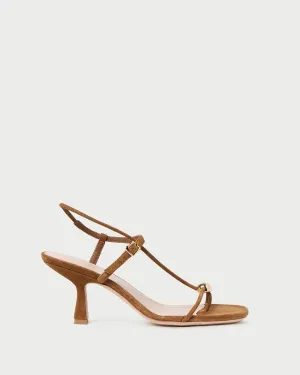 Triana Cacao Suede Mid-Heel Sandal