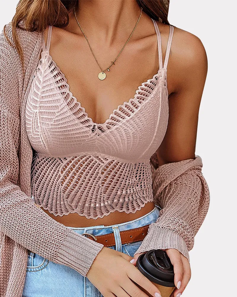 V Neck Racerback Crop Top