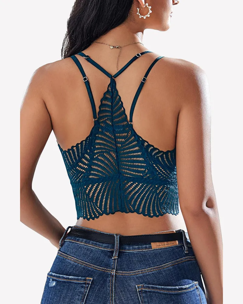 V Neck Racerback Crop Top