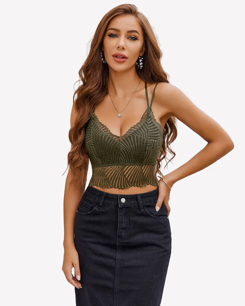 V Neck Racerback Crop Top