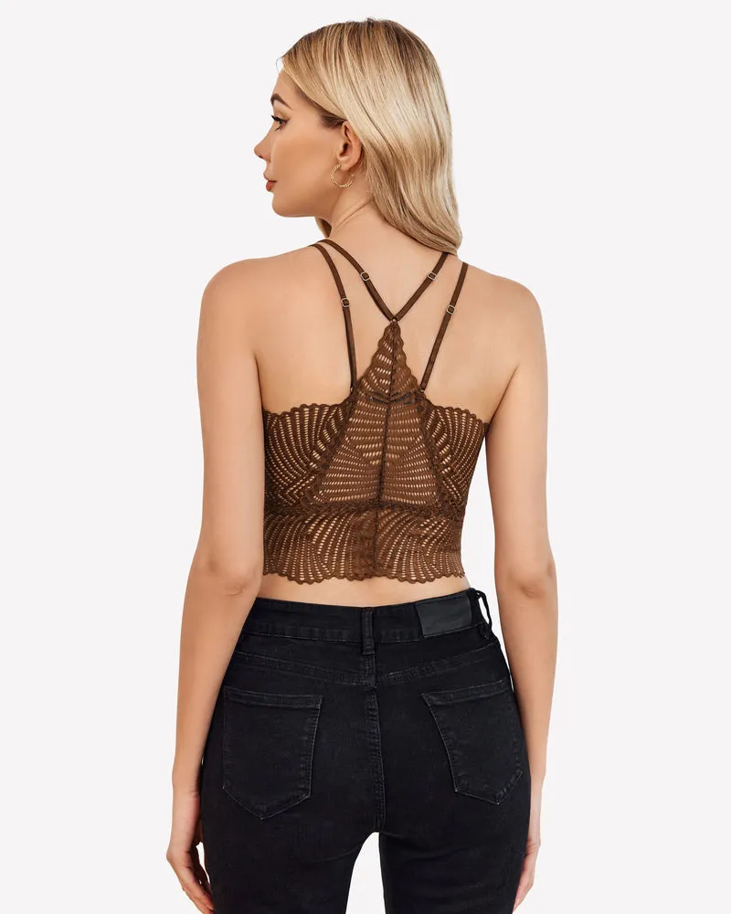V Neck Racerback Crop Top