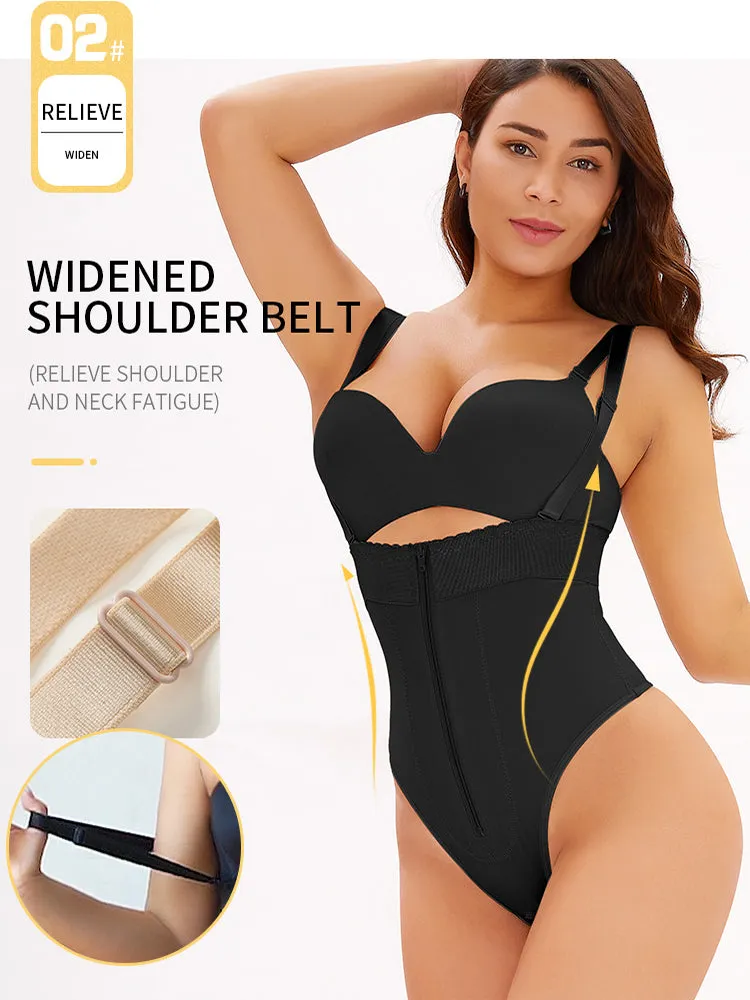 Women Zipper Seamless High Waist Thong Tummy Control Body Shapewear