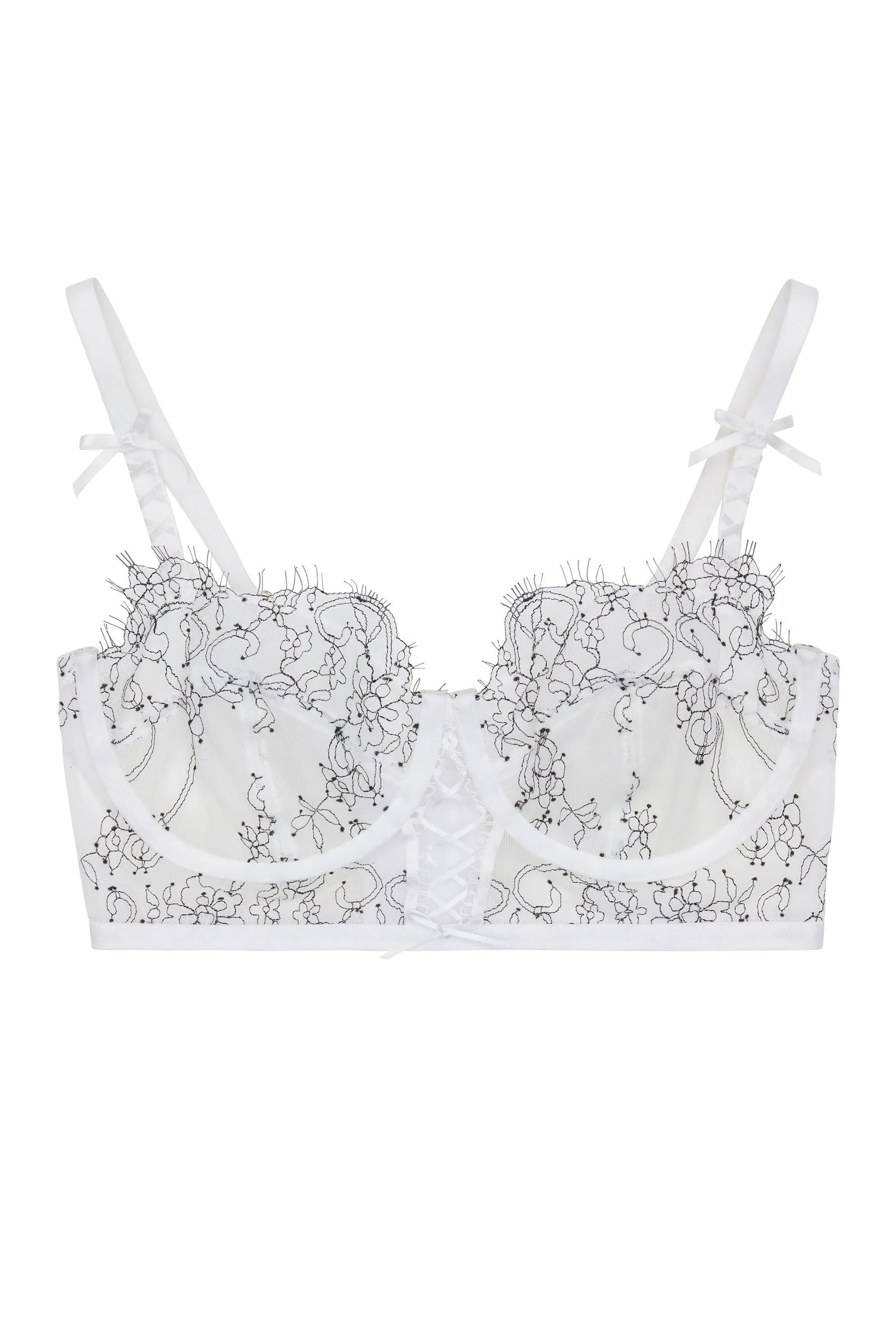 WW x Charlotte McKinney Brooke White Chord Longline Bra B - F
